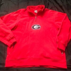 Mens Nike Team UGA Georgia Bulldogs 1/4 Zip Pullover Windbreaker Size Small VTG